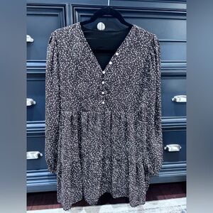 Black and White Patterned Dress